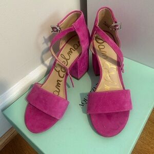 Sam Edelman Fuchsia Suede Block Heels